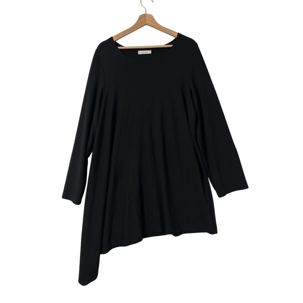 Bryn Walker Nada Asymmetrical Tunic Modal Ponti Lagenlook Black Sz Large Relaxed